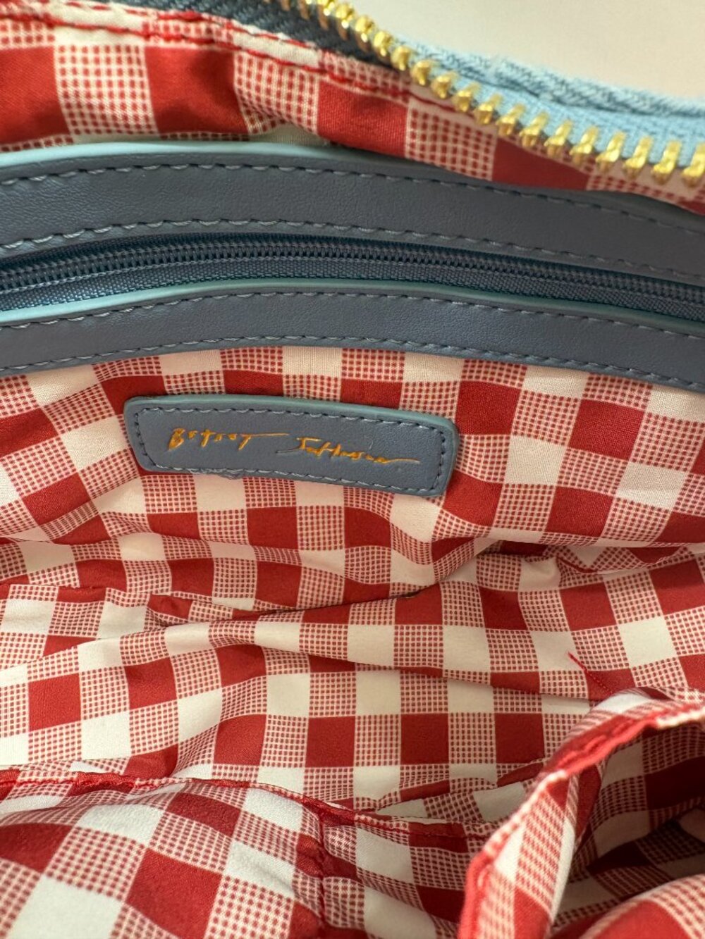 Betsey Johnson - XO Northy Denim Shoulder Bag / Purse W/ Red Cherries - NWT - Picture 13 of 13